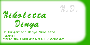 nikoletta dinya business card